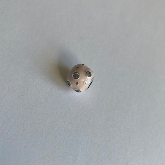 Spotty baby pink diamanté  925 spacer bead