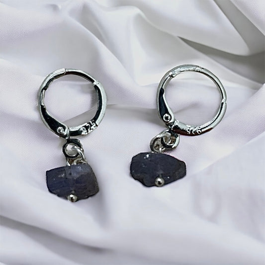 Tanzanite raw crystal earrings