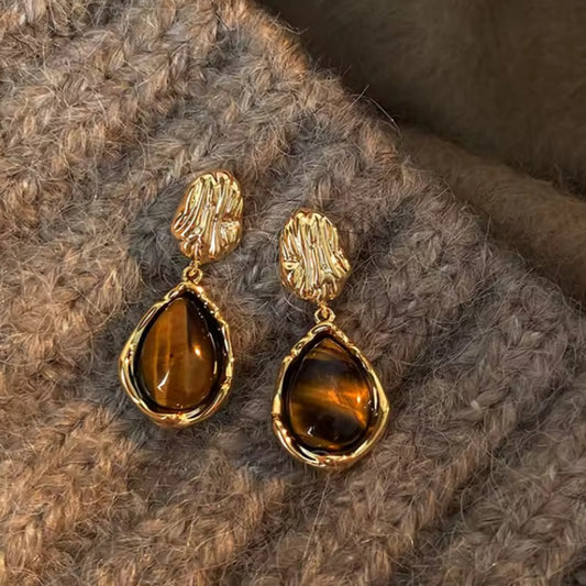 Tigers eye dangle earrings