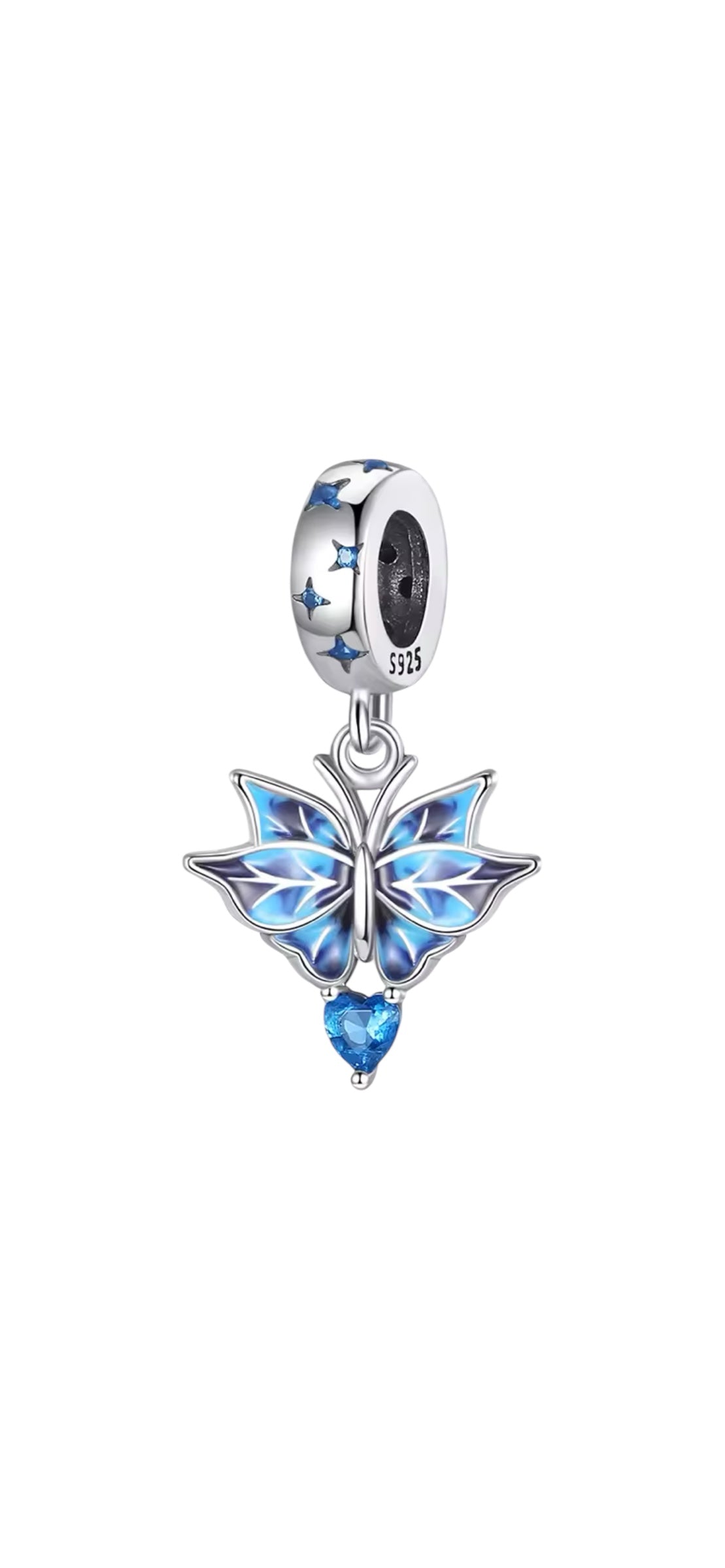 Blue gem butterfly 925 charm