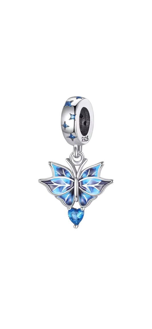 Blue gem butterfly 925 charm