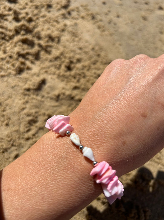 Pink shell bracelet