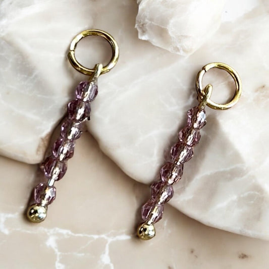 Lepidolite crystal charms