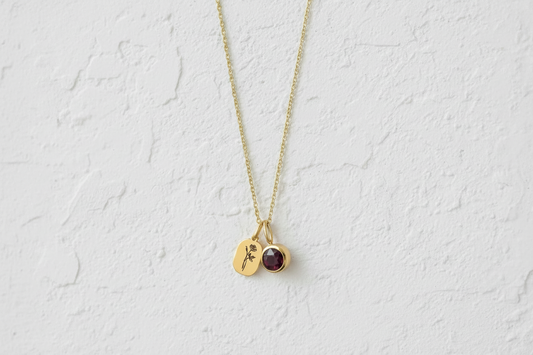 June birth flower & gemstone necklace