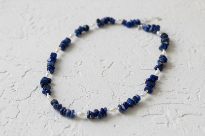 Lapis lazuli & pearl necklace