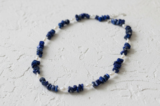 Lapis lazuli & pearl necklace