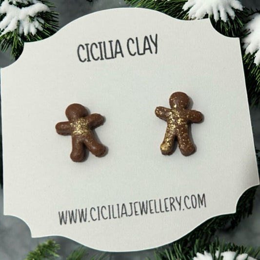 Gold flaked gingerbread studs