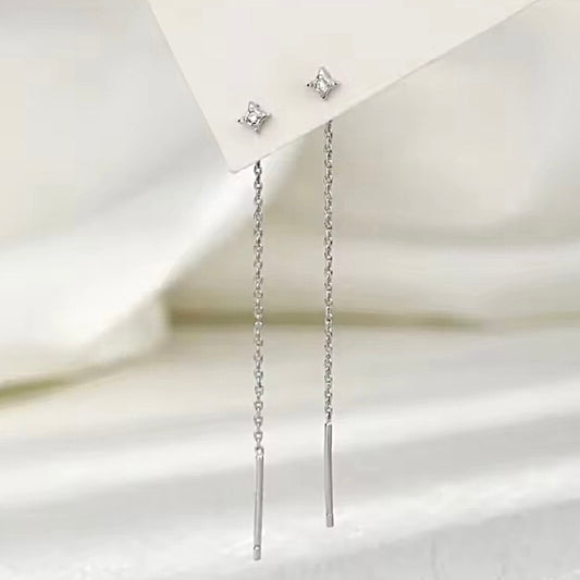 Sterling silver clover star dangle earrings