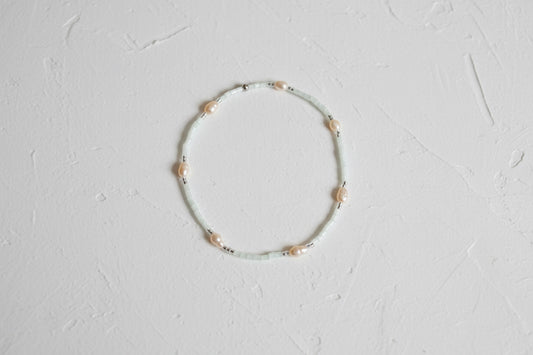 Mint shimmer anklet