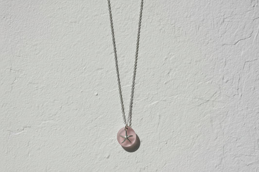 Pink seaglass (starfish) Sterling silver necklace