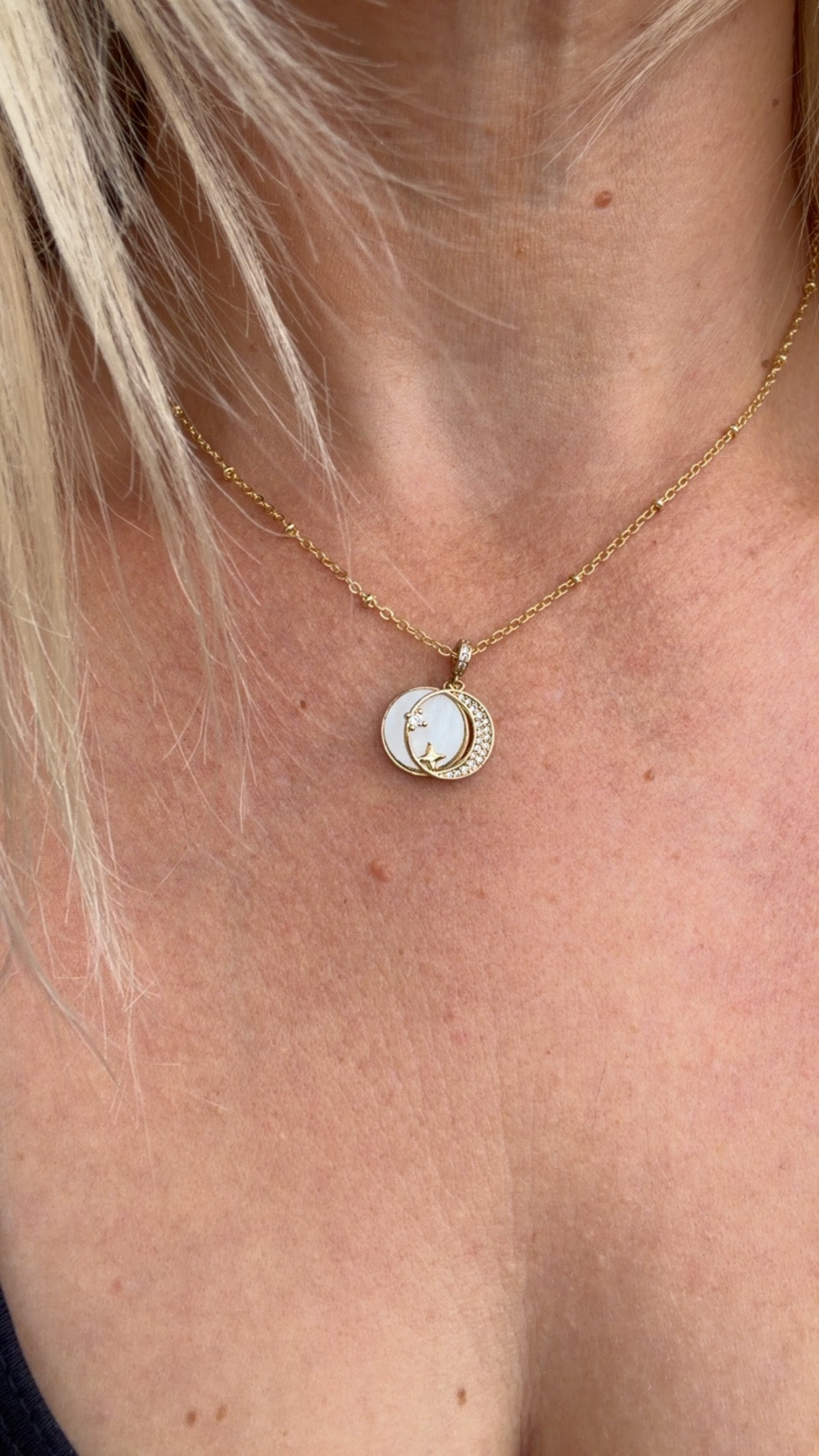 Golden moon necklace