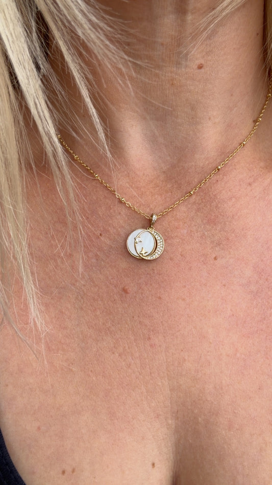 Golden moon necklace