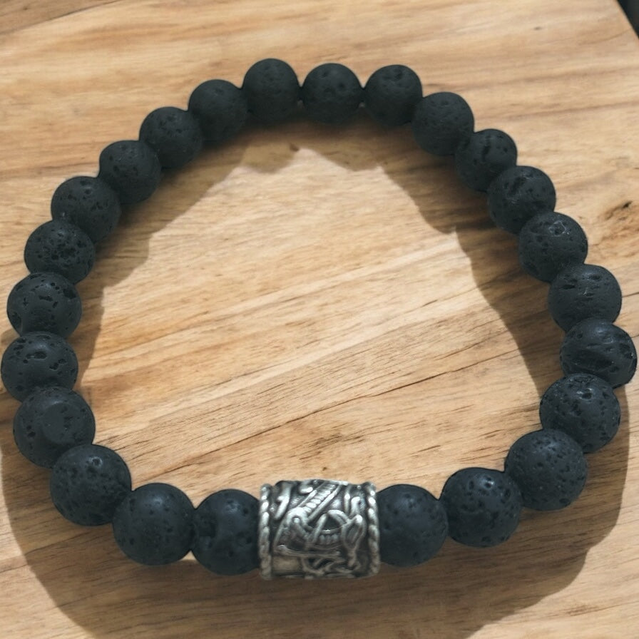 Lava rock beaded bracelet