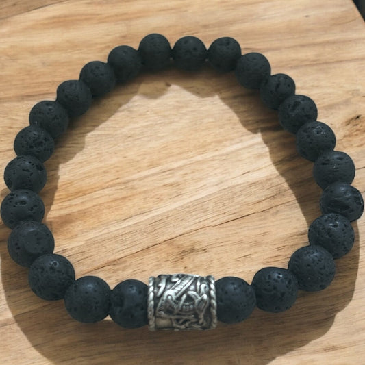 Lava rock beaded bracelet