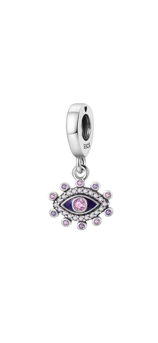 Pink evil eye 925 charm