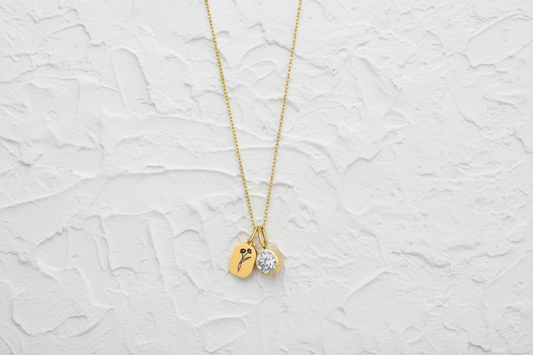 April birth flower and gemstone necklace