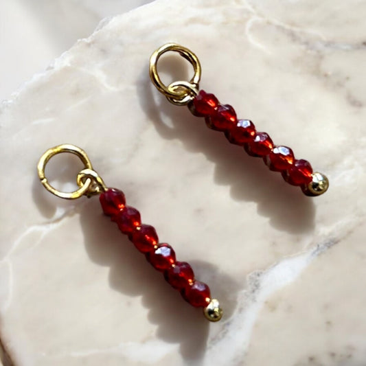 Ruby crystal charms