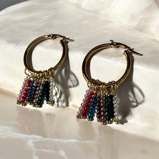 Multi crystal hoops