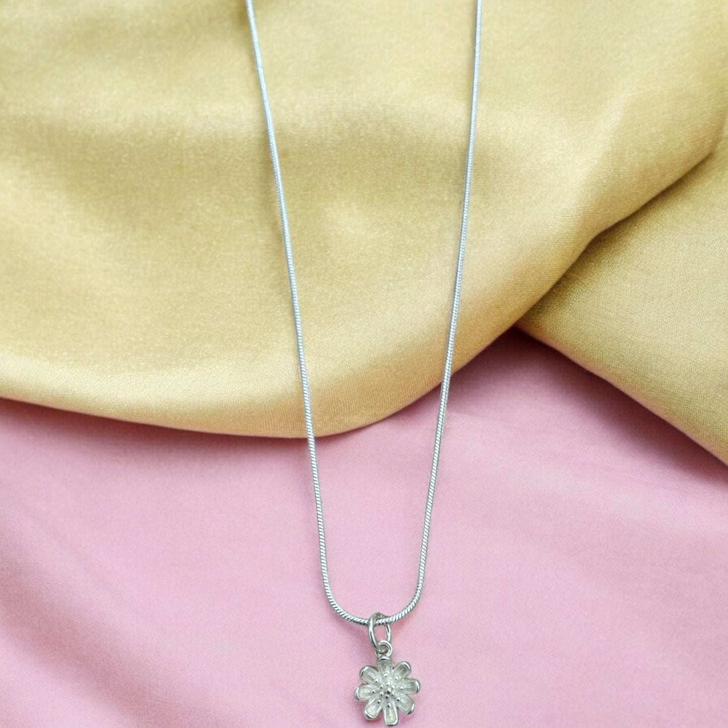 Sterling silver flower necklace