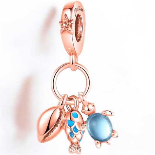 Rose gold 925 beach theme charm
