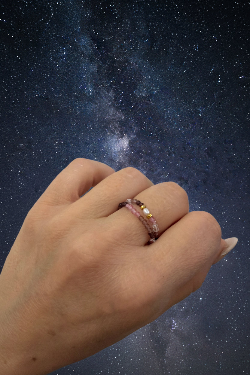 Multi gemstone Aurora rings