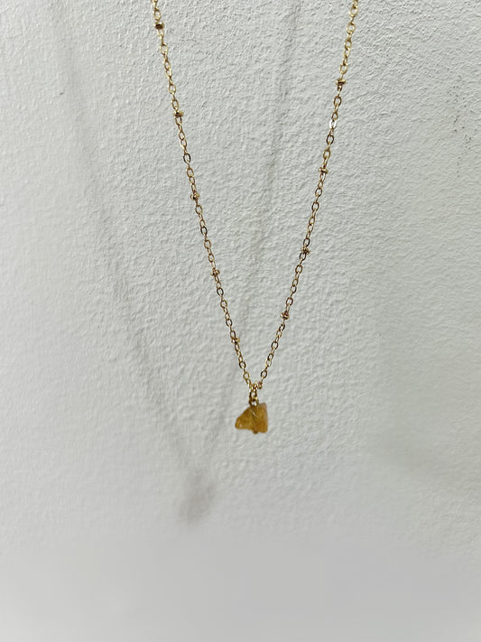 Raw citrine crystal necklace