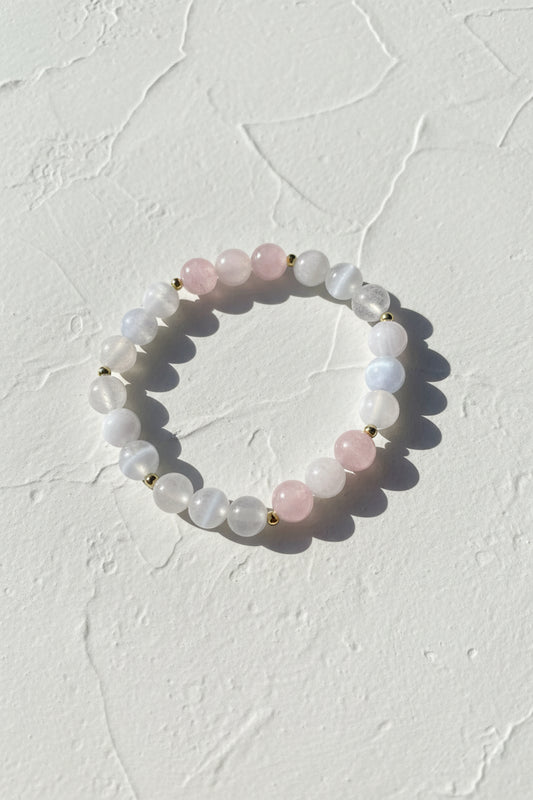 Pastel selenite beaded bracelet