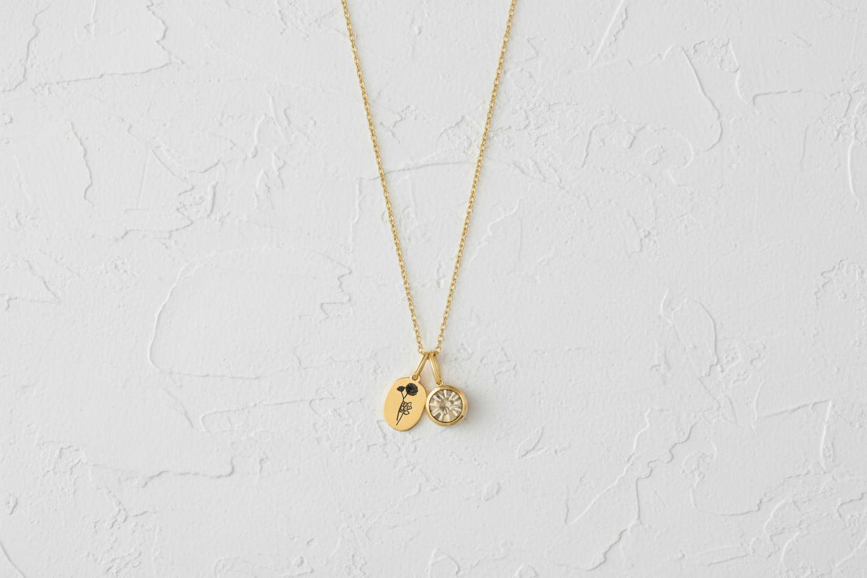 November birth flower and gemstone necklace