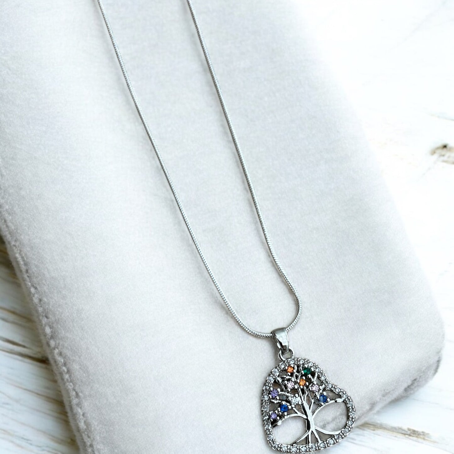 Heart tree of life necklace