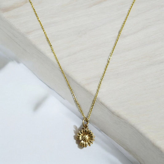 Sand gold sunflower necklace