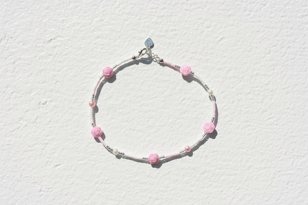 Pink bloom anklet