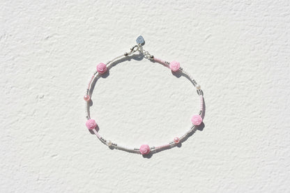 Pink bloom anklet