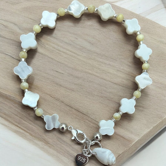Mother of pearl shell 925 bracelet