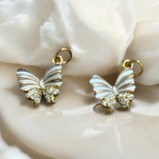 Small shimmer butterfly charms