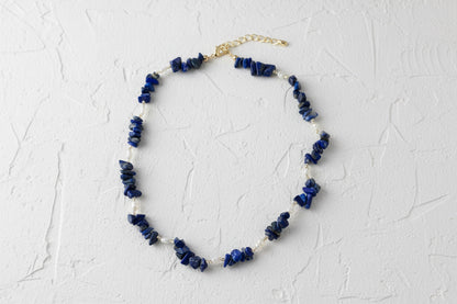 Lapis lazuli & pearl necklace