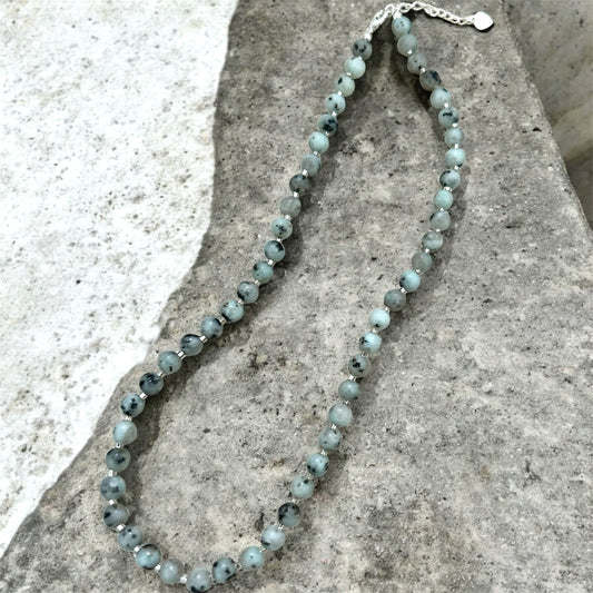 Kiwi Jasper gemstone necklace