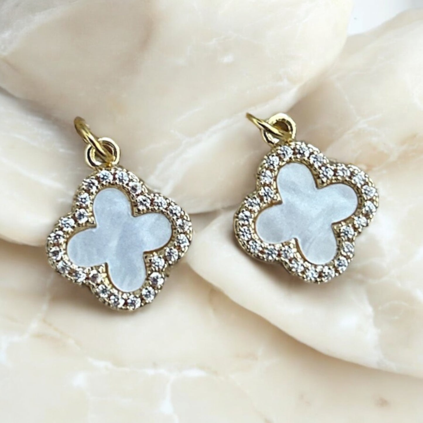 Mother of pearl clover charms