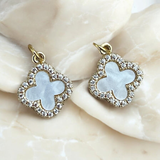 Mother of pearl clover charms