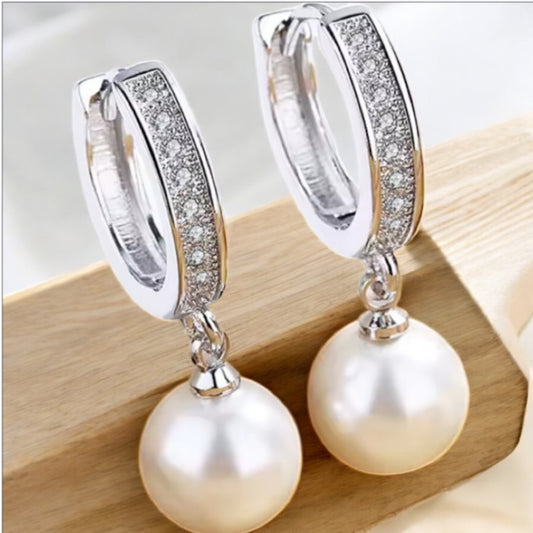 Pearl diamanté earrings