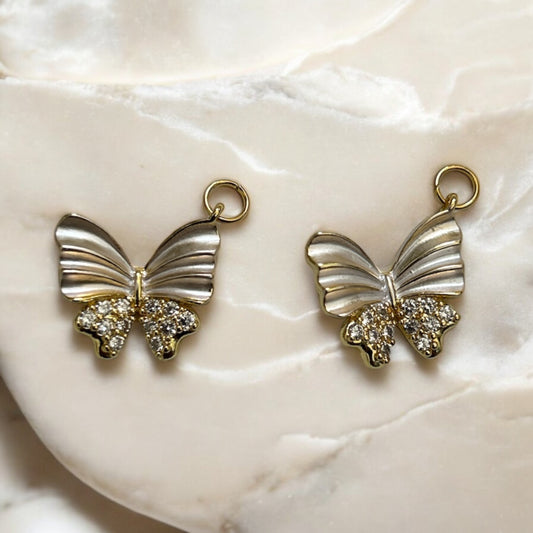 Medium shimmer butterfly charms