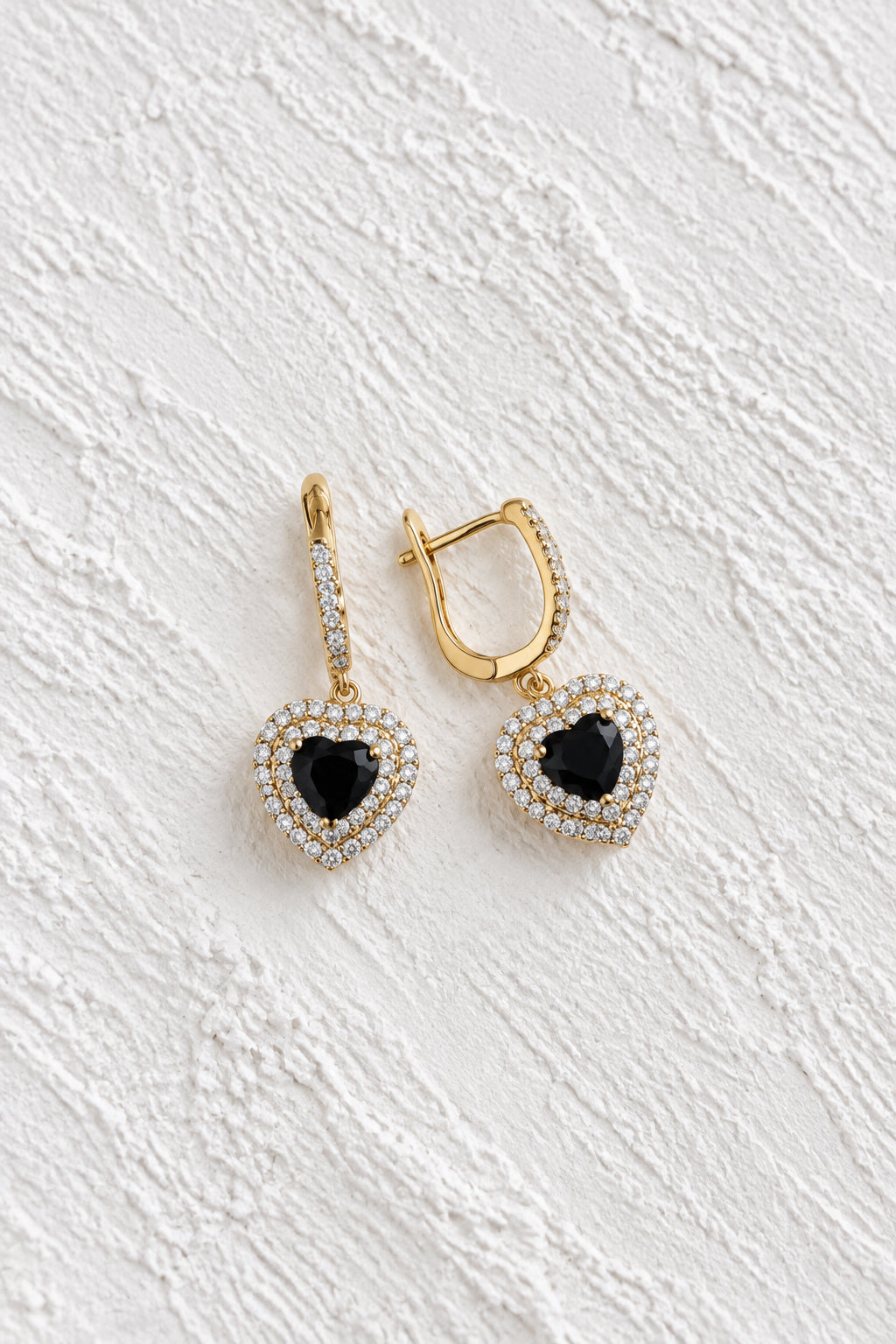 Black gem & cubic zirconia Huggies