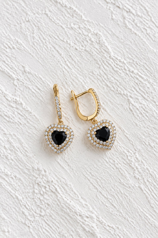 Black gem & cubic zirconia Huggies