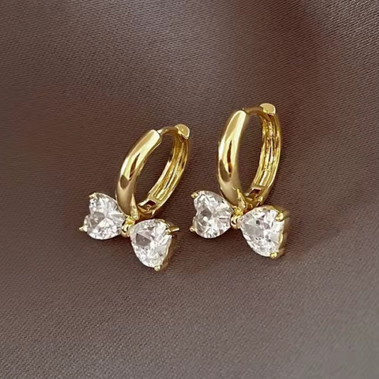 Gold gem bow Huggies