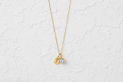 March birth flower & gemstone necklace