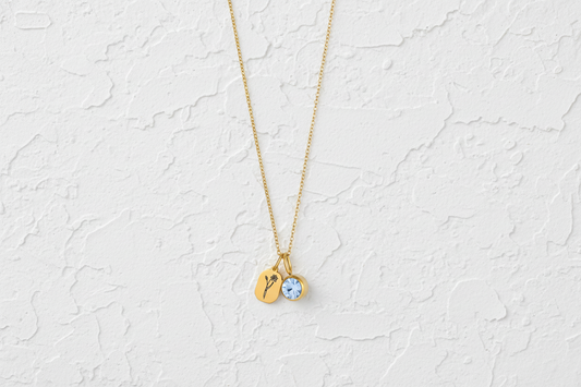 March birth flower & gemstone necklace