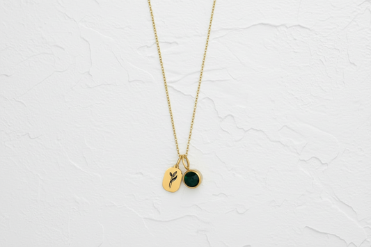 May birth flower & gemstone necklace