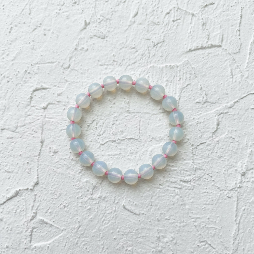 Opalite & pink beaded bracelet
