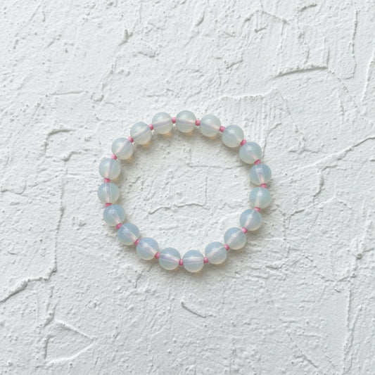 Opalite & pink beaded bracelet