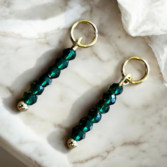 Emerald crystal charms
