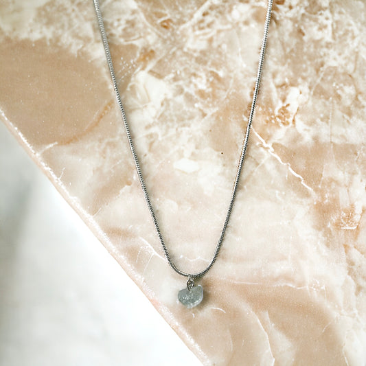 Aquamarine raw crystal necklace